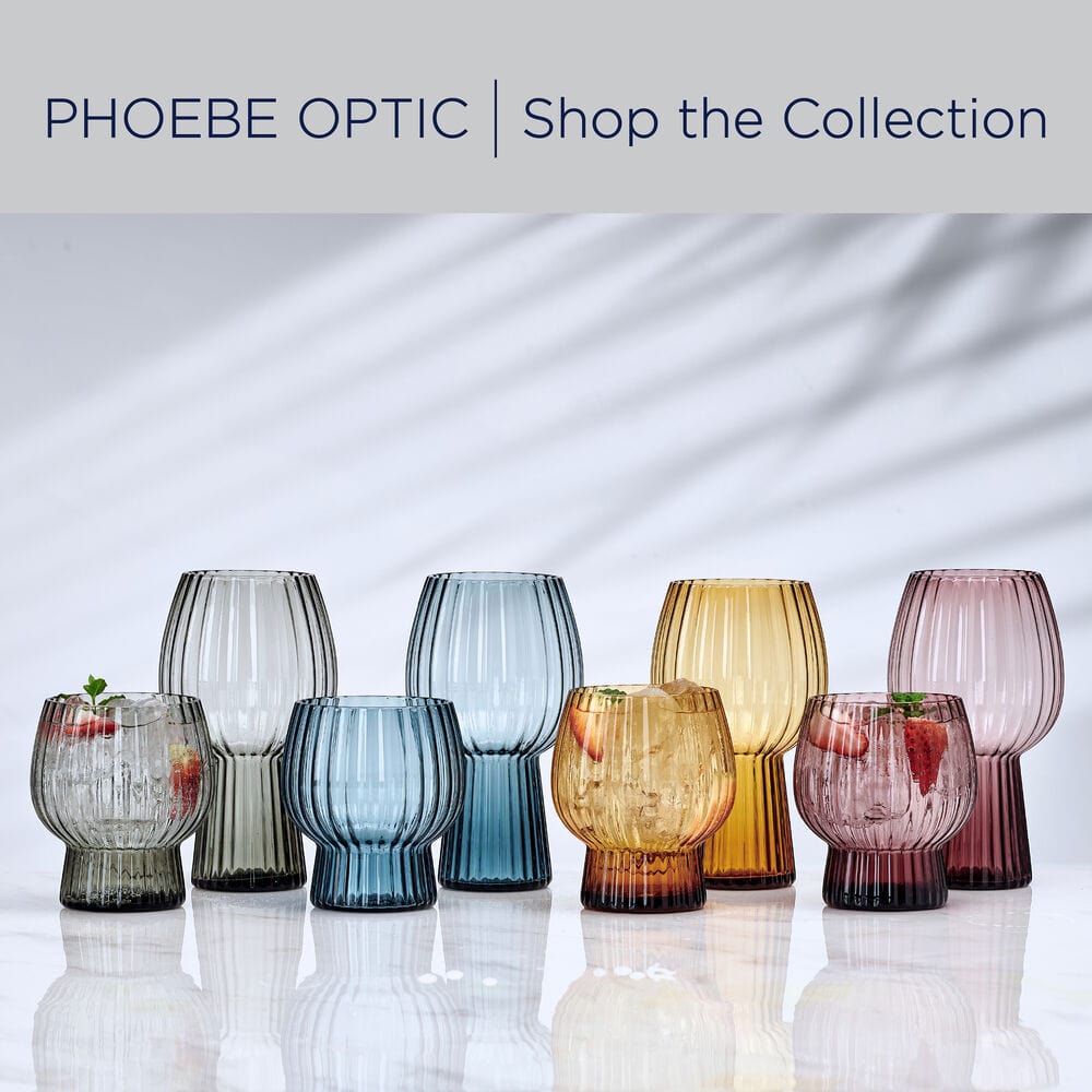 Phoebe Optic Amber Set of 4 Double Old Fashioned Glasses
