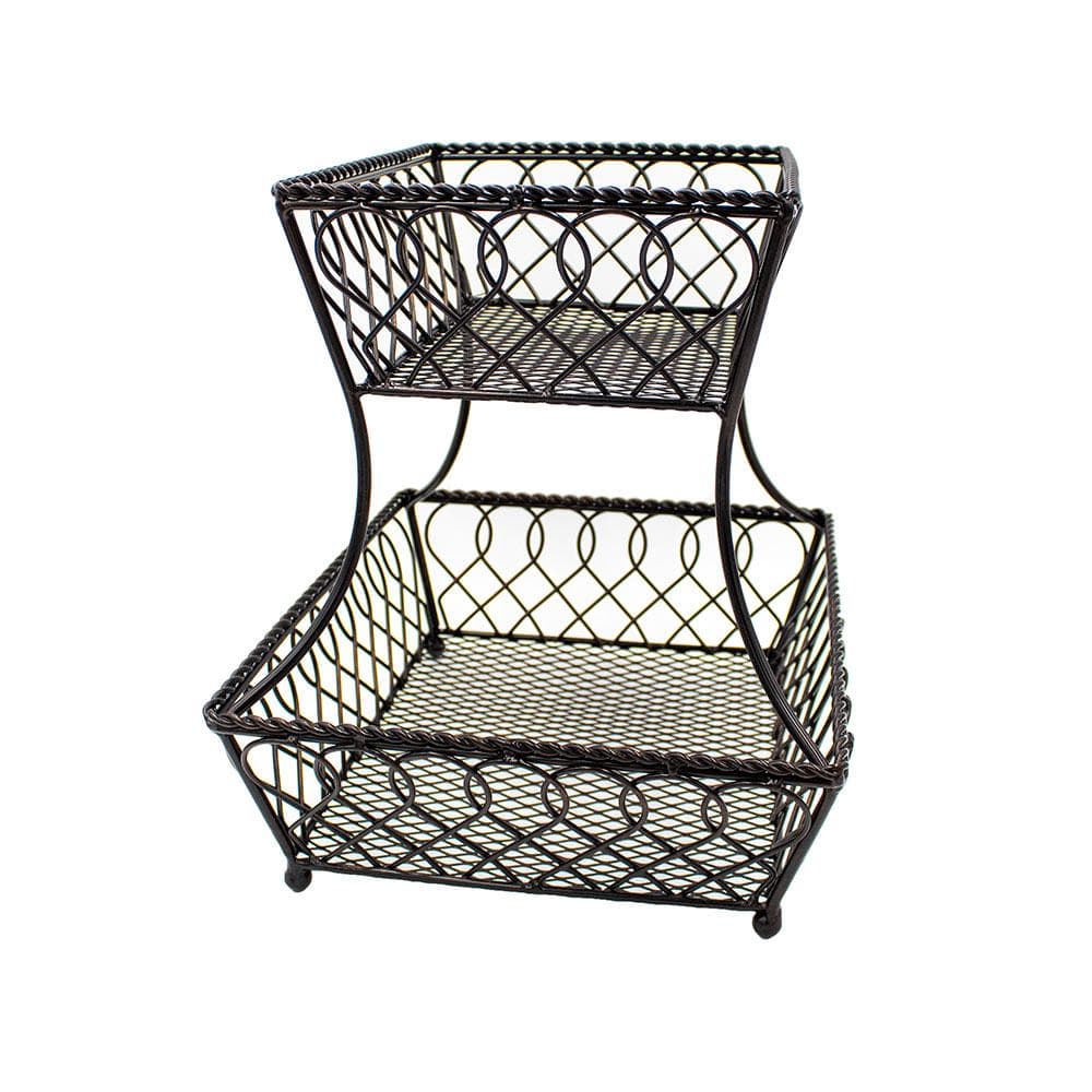 Loop Lattice 2 Tier Rectangular Fruit Storage Basket
