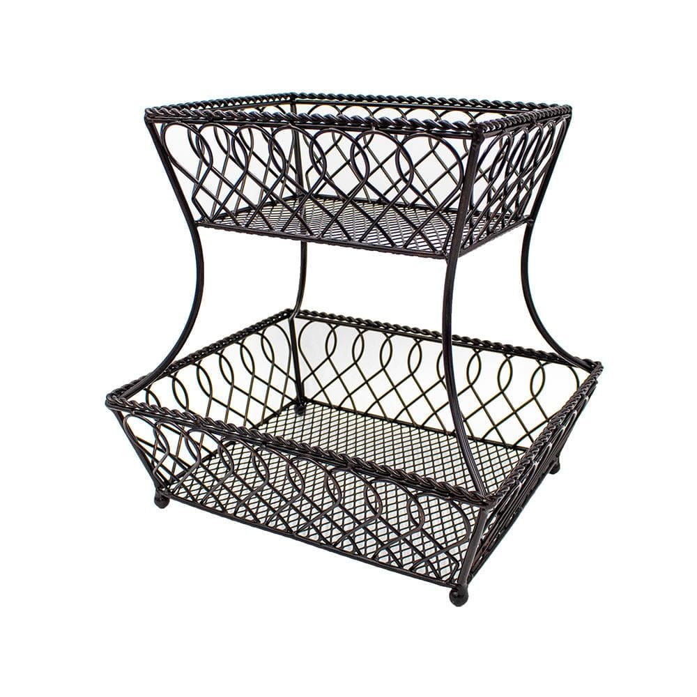 Loop Lattice 2 Tier Rectangular Fruit Storage Basket