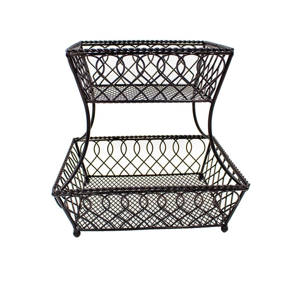 Loop Lattice 2 Tier Rectangular Fruit Storage Basket