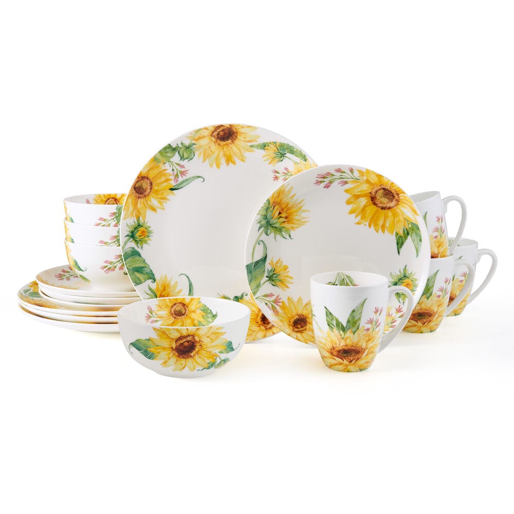 Sunflower 16 Piece Dinnerware Set, Service for 4