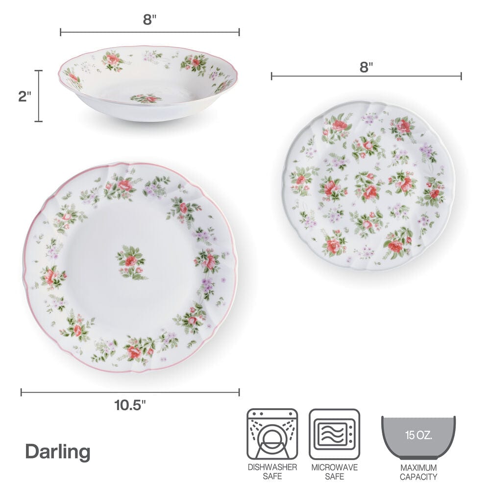 Darling 12 Piece Dinnerware Set Service for 4