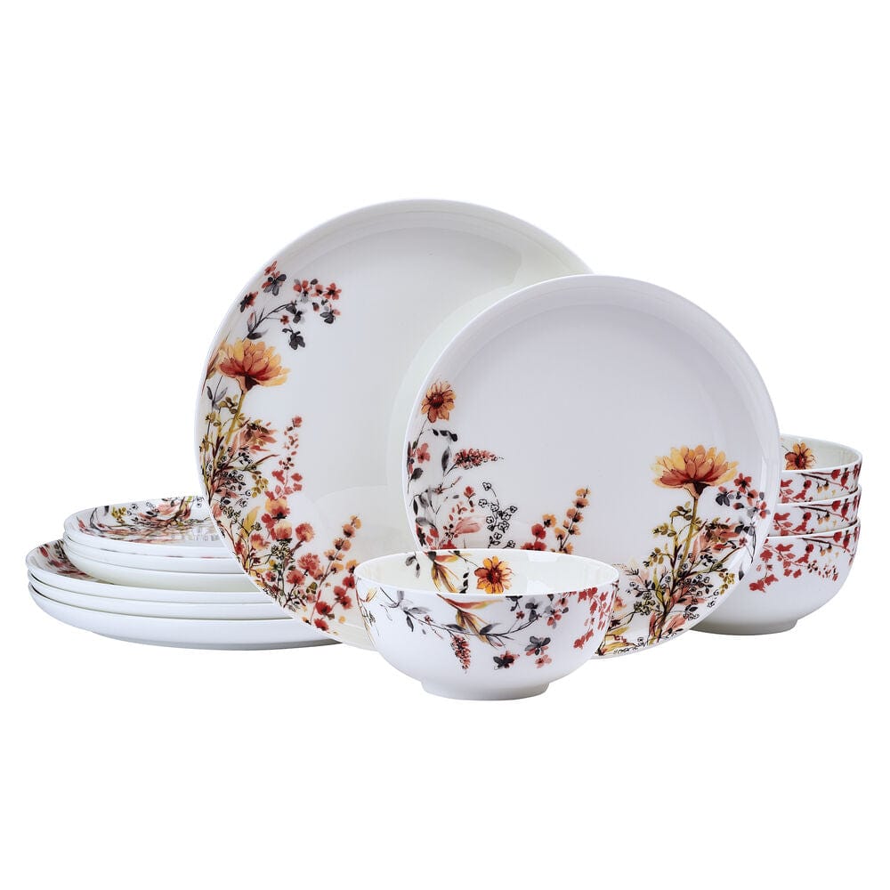Wildflower Bliss 12 Piece Dinnerware Set, Service for 4