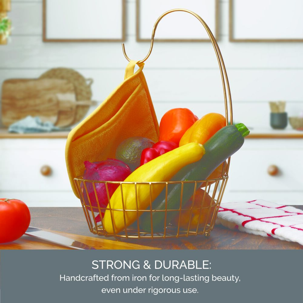 Geneva Gold Fruit Storage Basket with Banana Hook