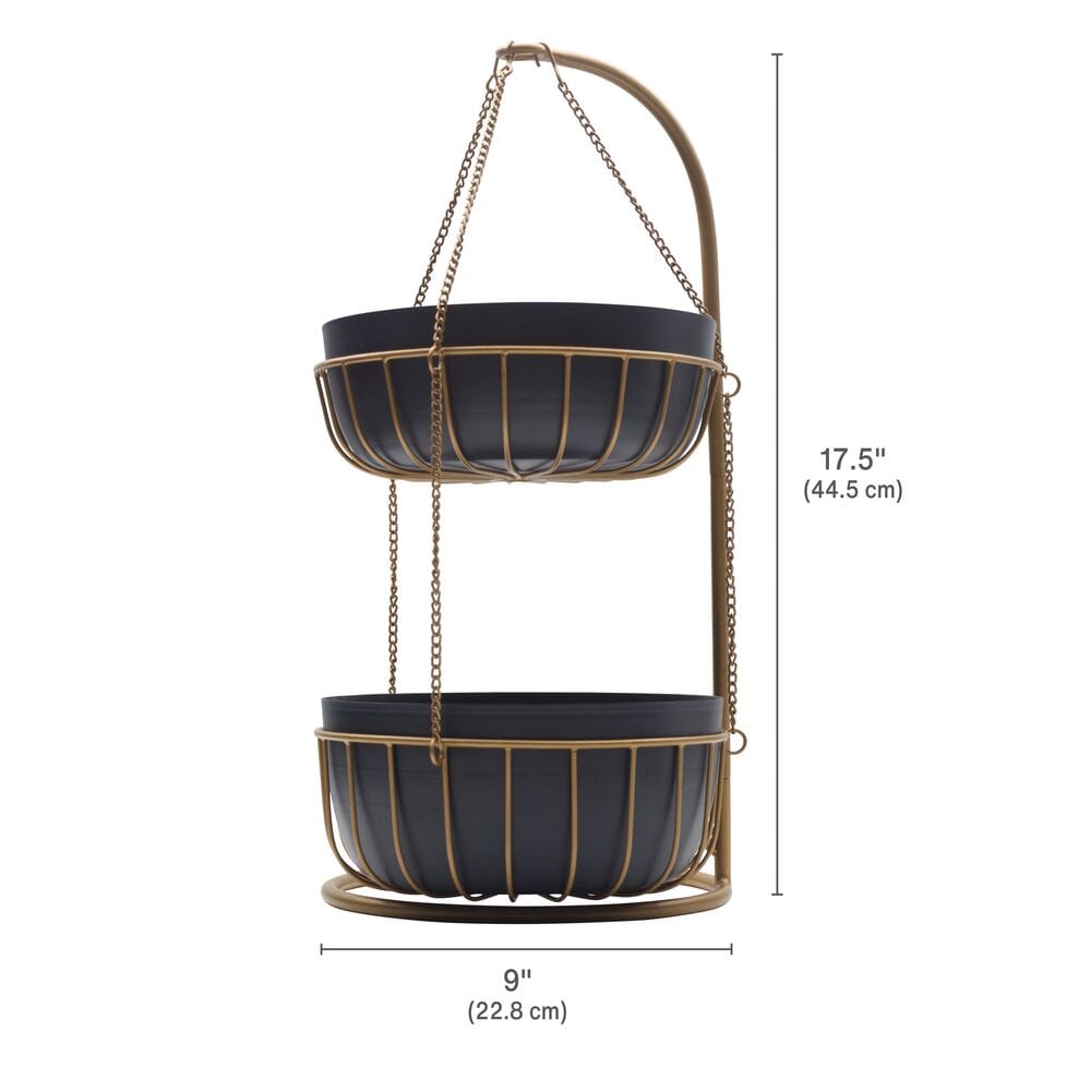 Aztec 2 Tier Hanging Storage Fruit Basket