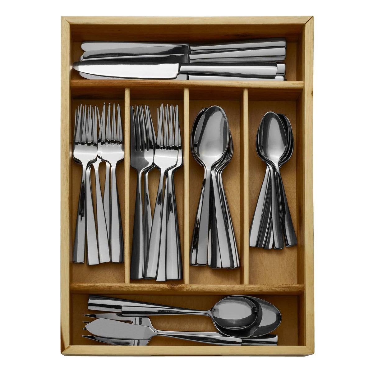 Everett 45 Piece Flatware Set with Caddy, Service for 8