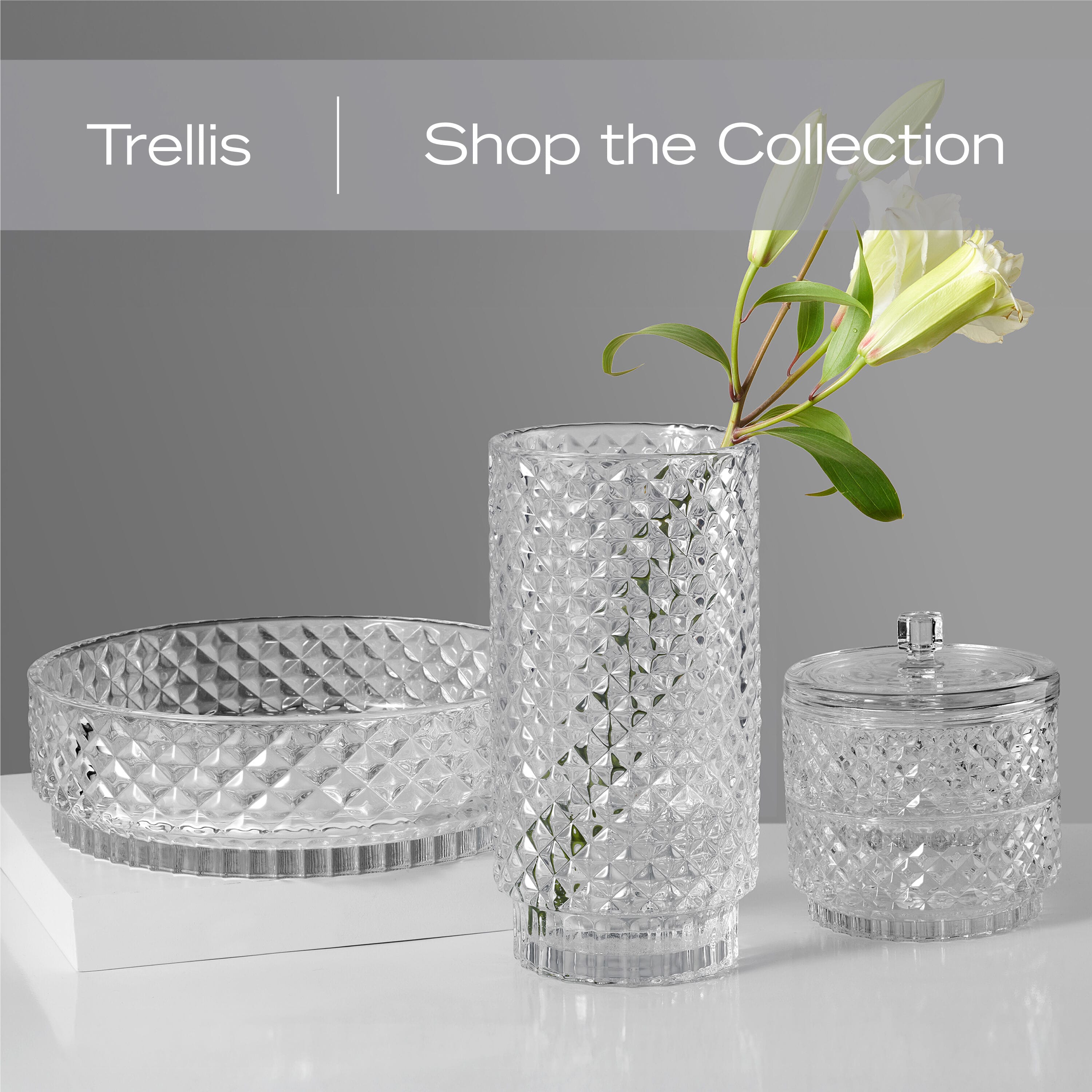 Trellis Glass Stackable Candy Bowls
