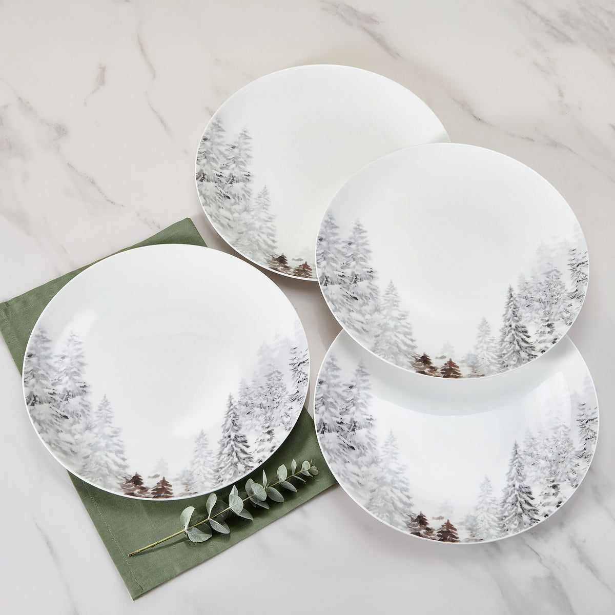 Woodsy Winter Set of 4 Dinner Plates