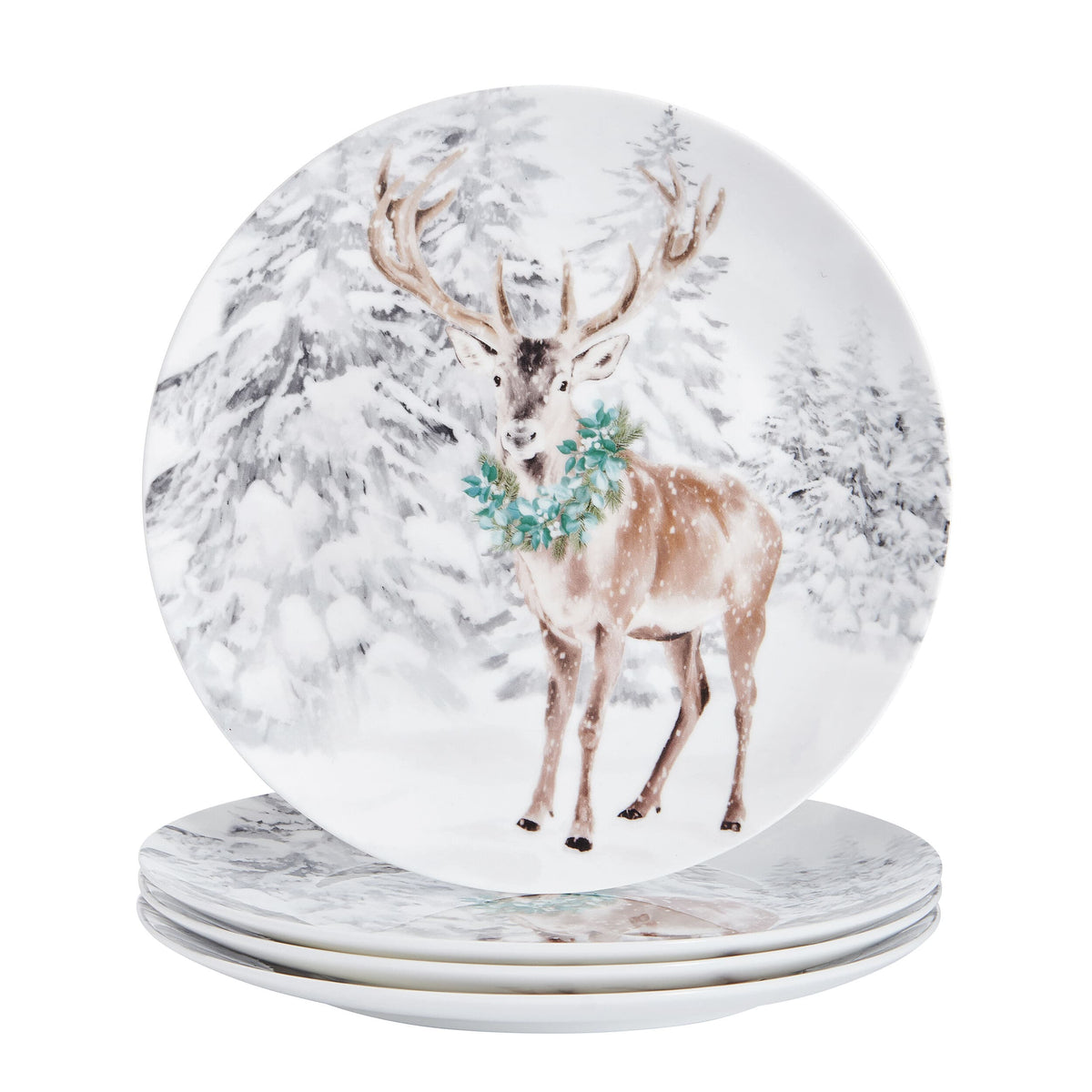 Woodsy Winter Set of 4 Salad Plates