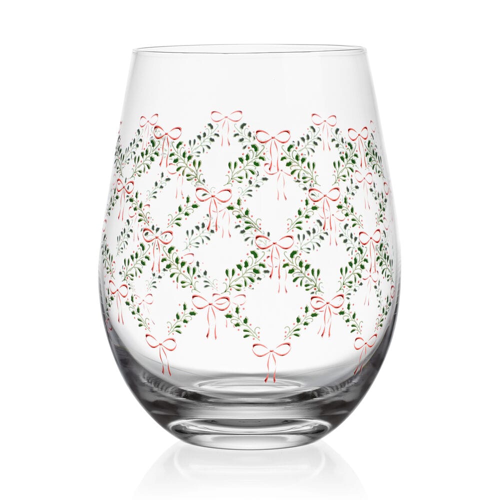 Stemless Gifts Holiday Coquette Stemless Wine Set of 4
