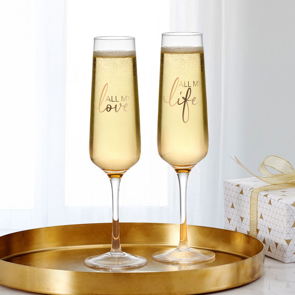 Champagne Flutes Set of 2 All My Life