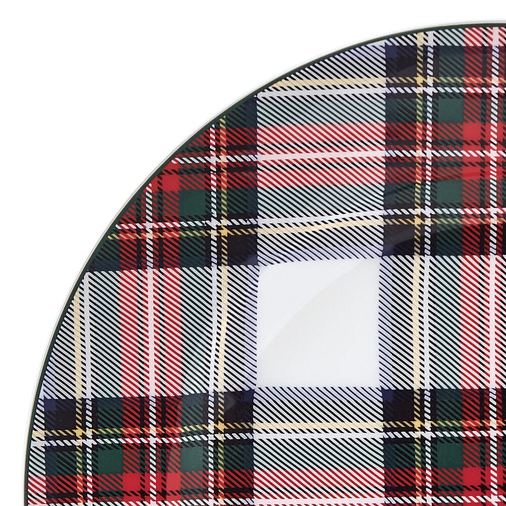 Tartan White Set of 4 Salad Plates
