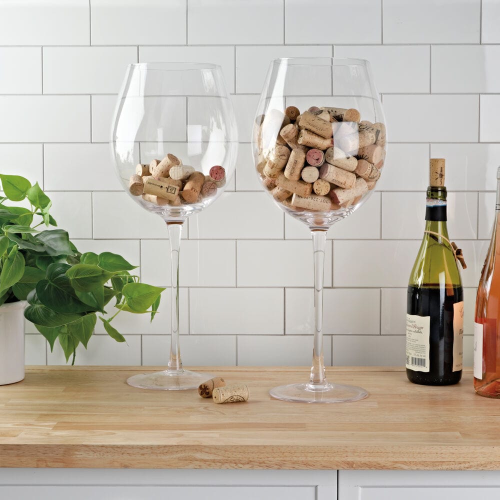 Lavish Set of 2 Oversized Wine Glasses, 17.75 IN