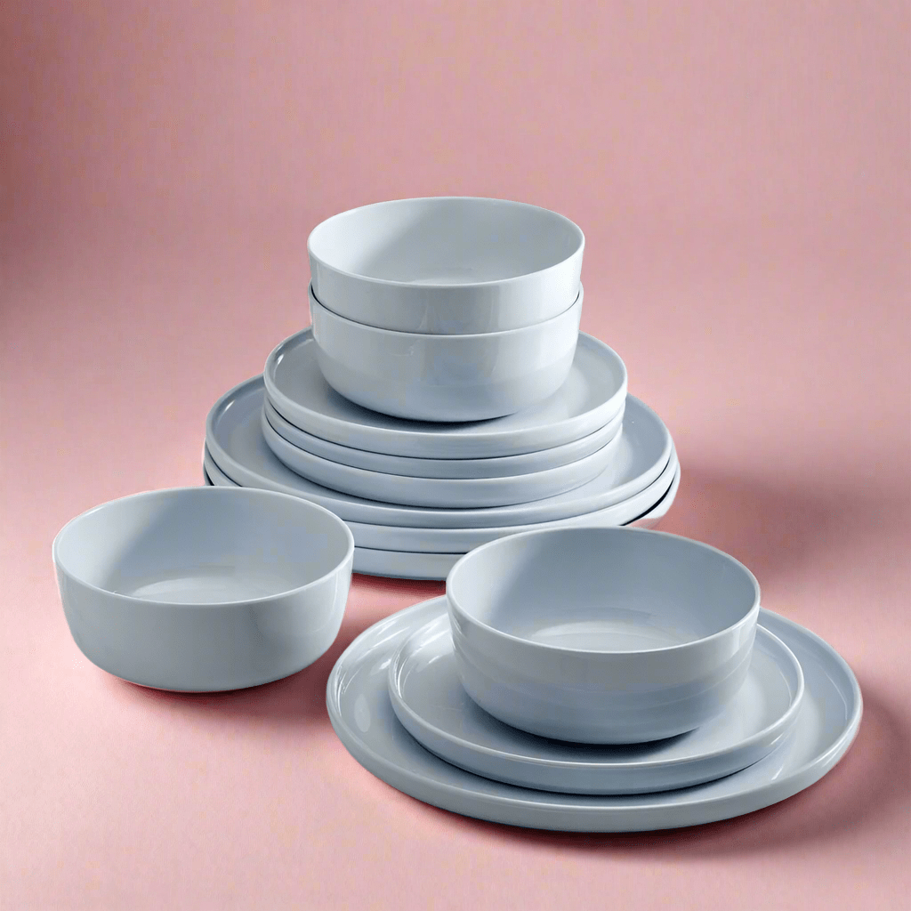 Madison 12 Piece Misty Blue Dinnerware Set, Service for 4