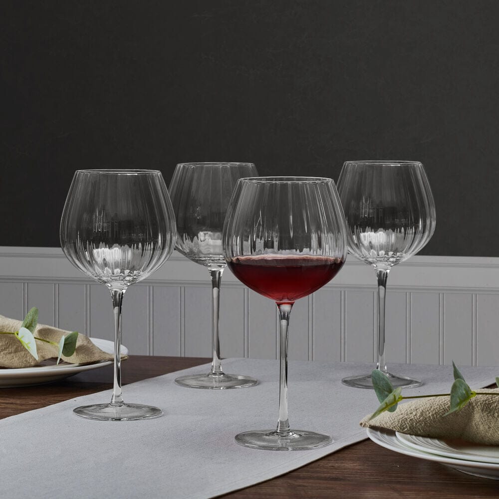 Optic Set of 4 Red Wine Glasses
