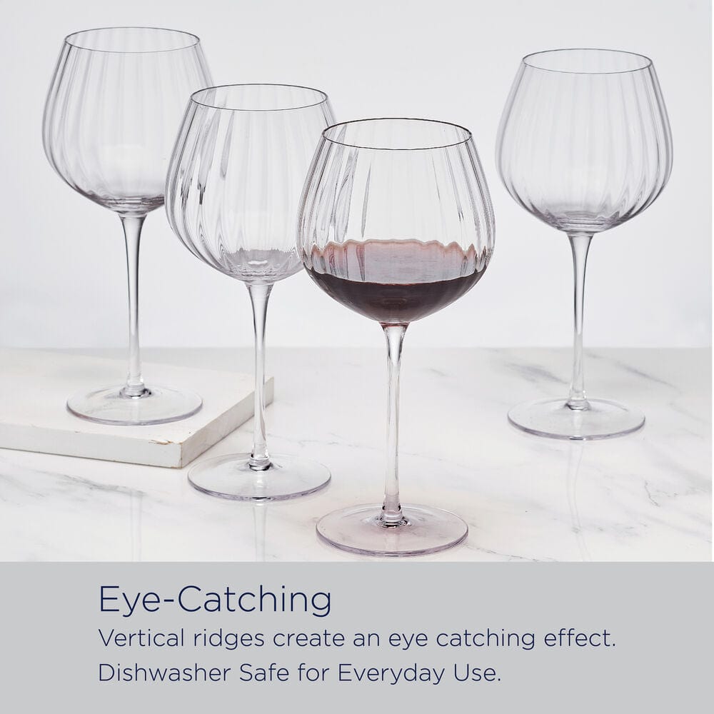 Optic Set of 4 Red Wine Glasses