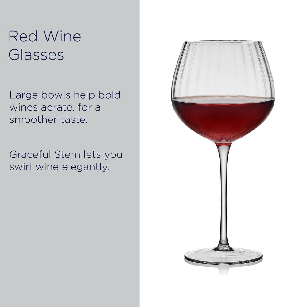 Optic Set of 4 Red Wine Glasses