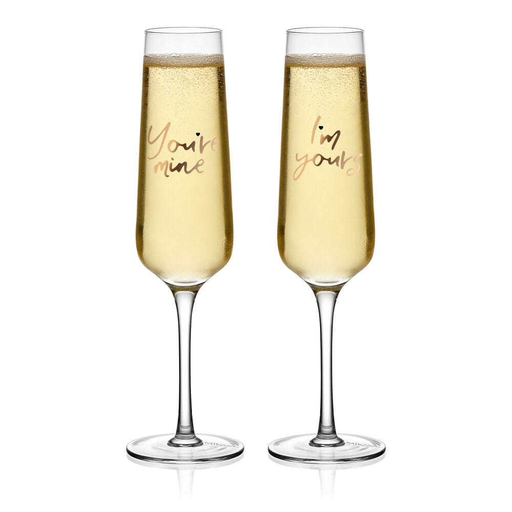 Champagne Flutes Set of 2 Mine and Yours