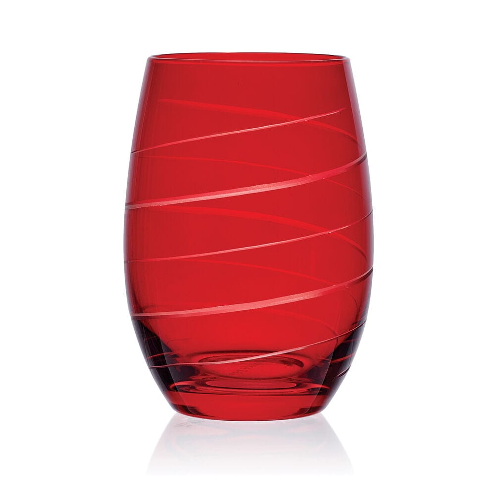 Cheers® Set of 6 Ruby Stemless Wine Glasses