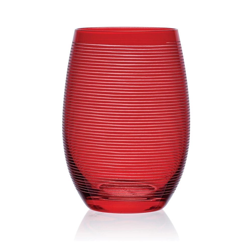Cheers® Set of 6 Ruby Stemless Wine Glasses