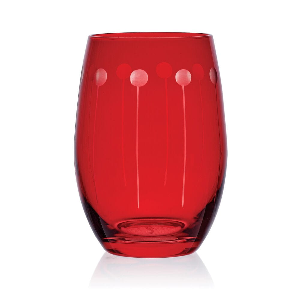 Cheers® Set of 6 Ruby Stemless Wine Glasses