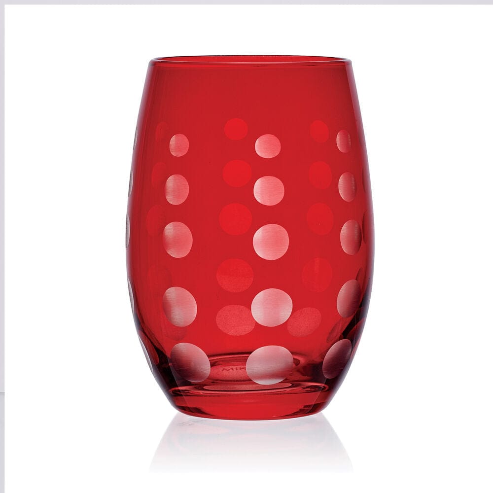 Cheers® Set of 6 Ruby Stemless Wine Glasses