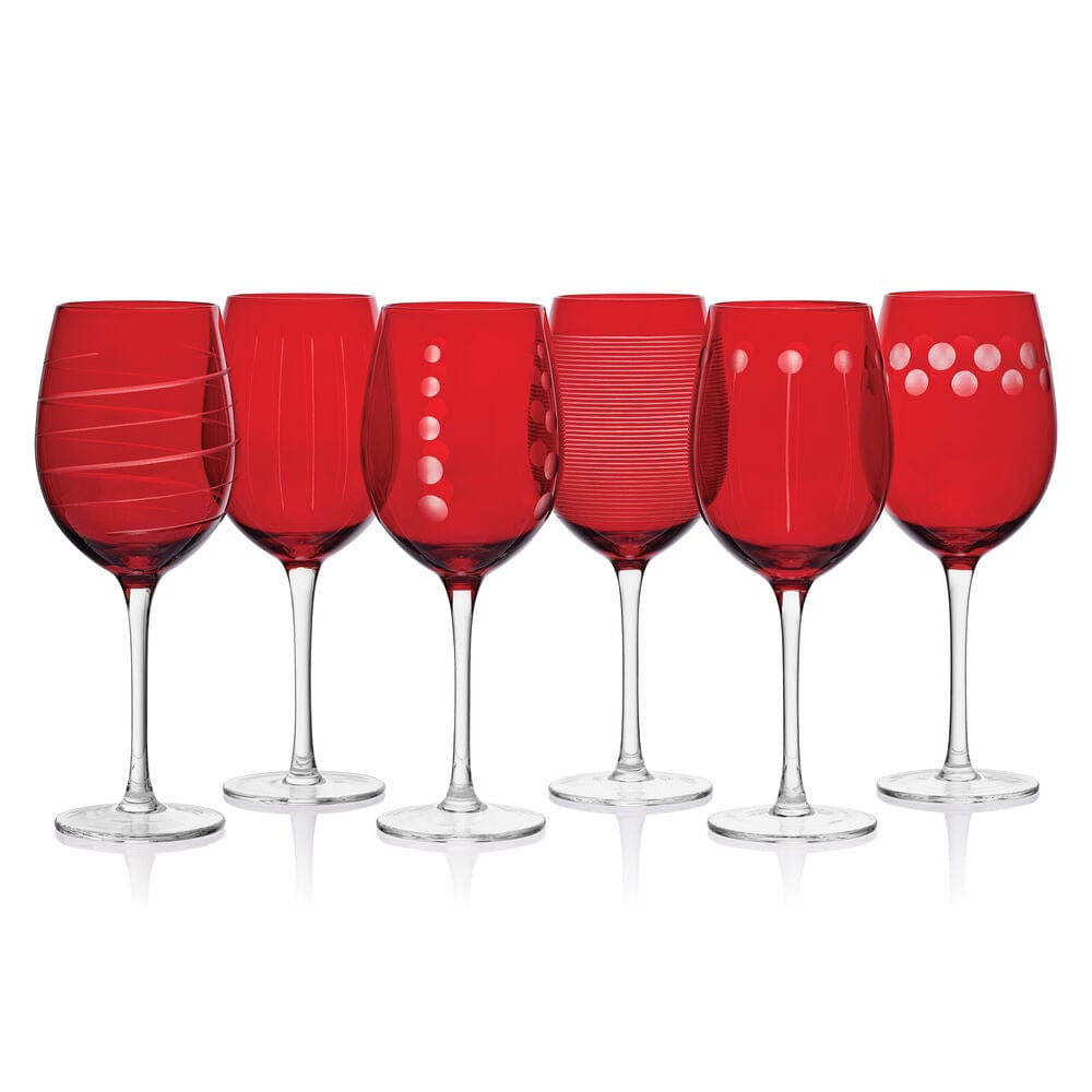 Cheers® Set of 6 Ruby Wine Glasses
