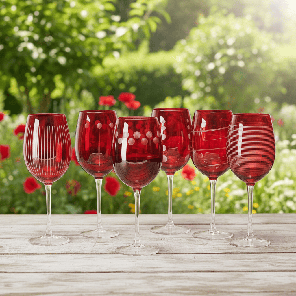 Cheers® Set of 6 Ruby Wine Glasses