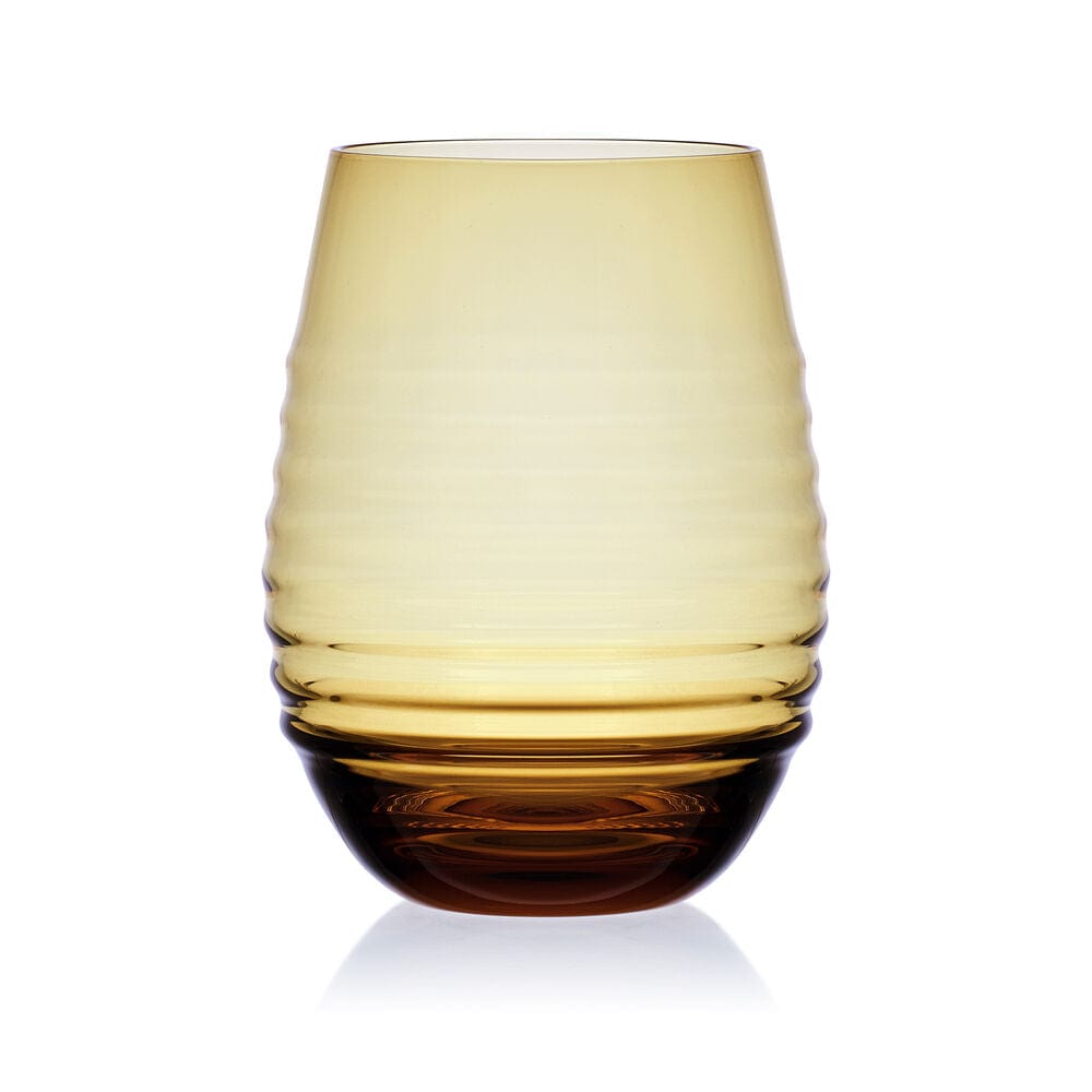 Ciara Amber Set of 4 Stemless Wine Glasses