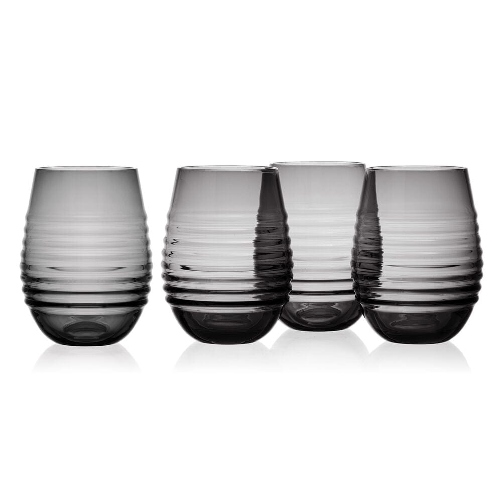 Ciara Smoke Set of 4 Stemless Wine Glasses