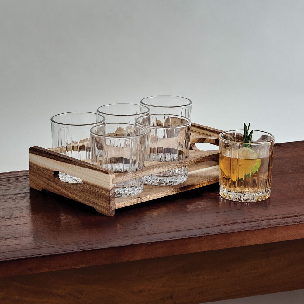 Glenwood 7 Piece Double Old Fashioned Bar Caddy Set