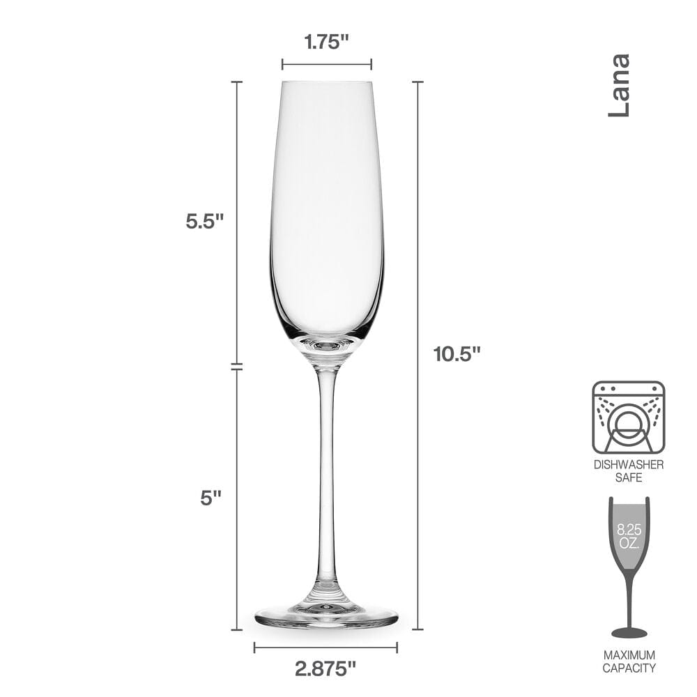 Lana Set of 4 Champagne Flute Glasses