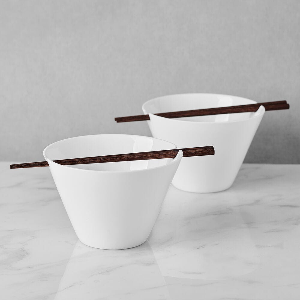 Delray Set of 2 Large Noodle Bowls With Chopsticks