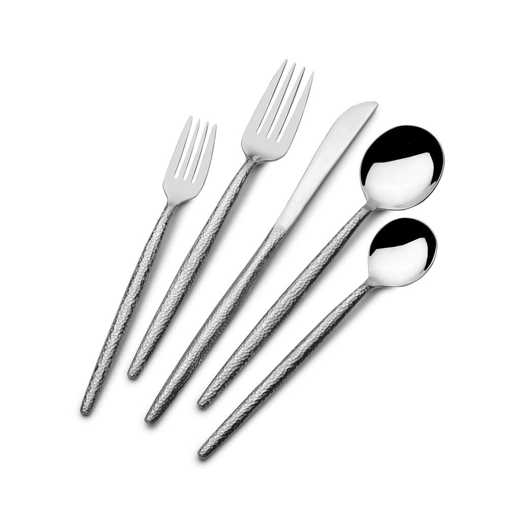 Forged Shea Hammered 20 Piece Flatware Set, Service for 4