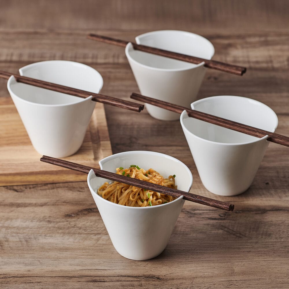 Delray Set of 4 Small Noodle Bowl With Chopsticks