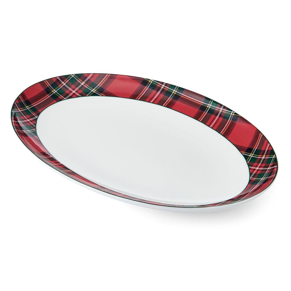 Tartan Red Oval Platter
