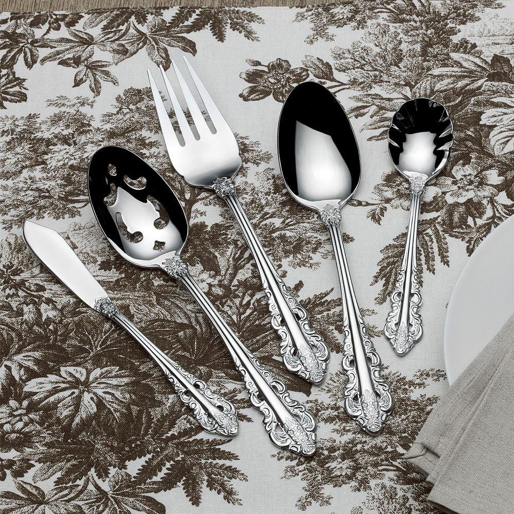 Antique Baroque 65 Piece Flatware Set, Service for 12