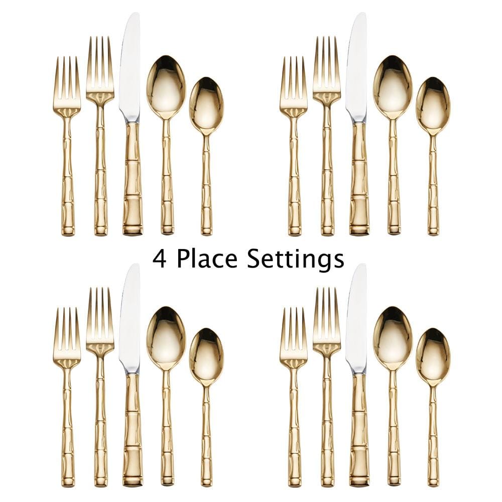 Wallace Bamboo Gold 20 Piece Flatware Set, Service for 4