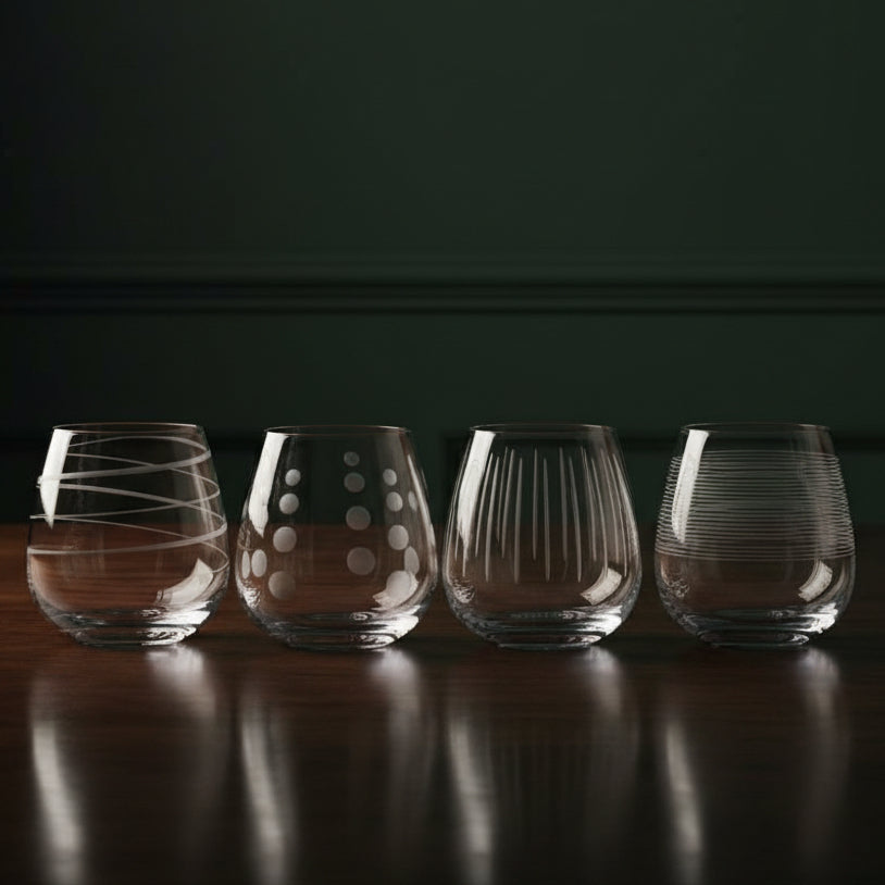 Cheers® Set of 4 Stemless Wine Glasses