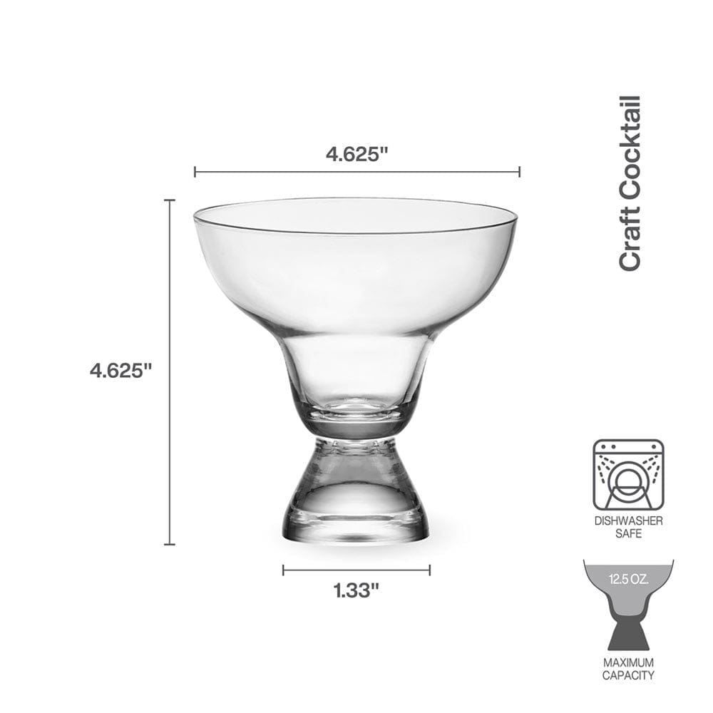 Craft Cocktail Set of 4 Stemless Margarita Glasses
