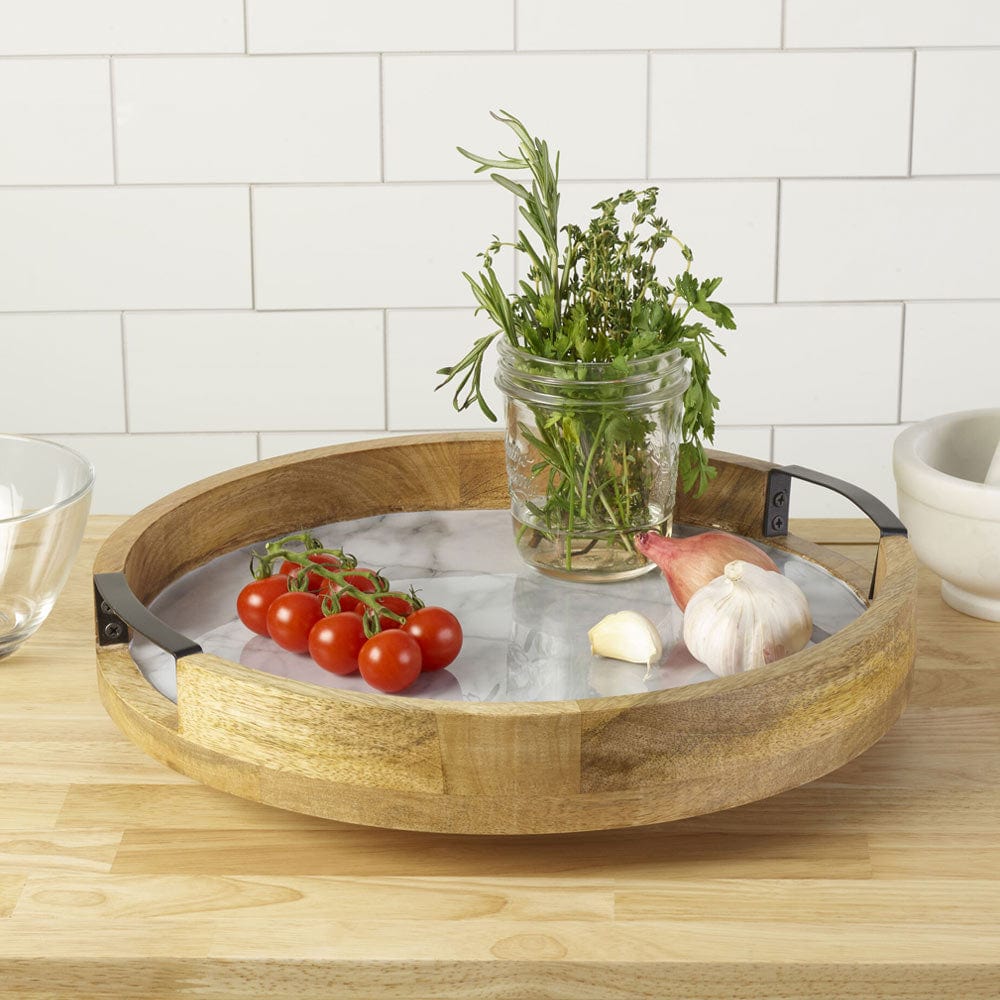 Marble Design Lazy Susan Serve Tray