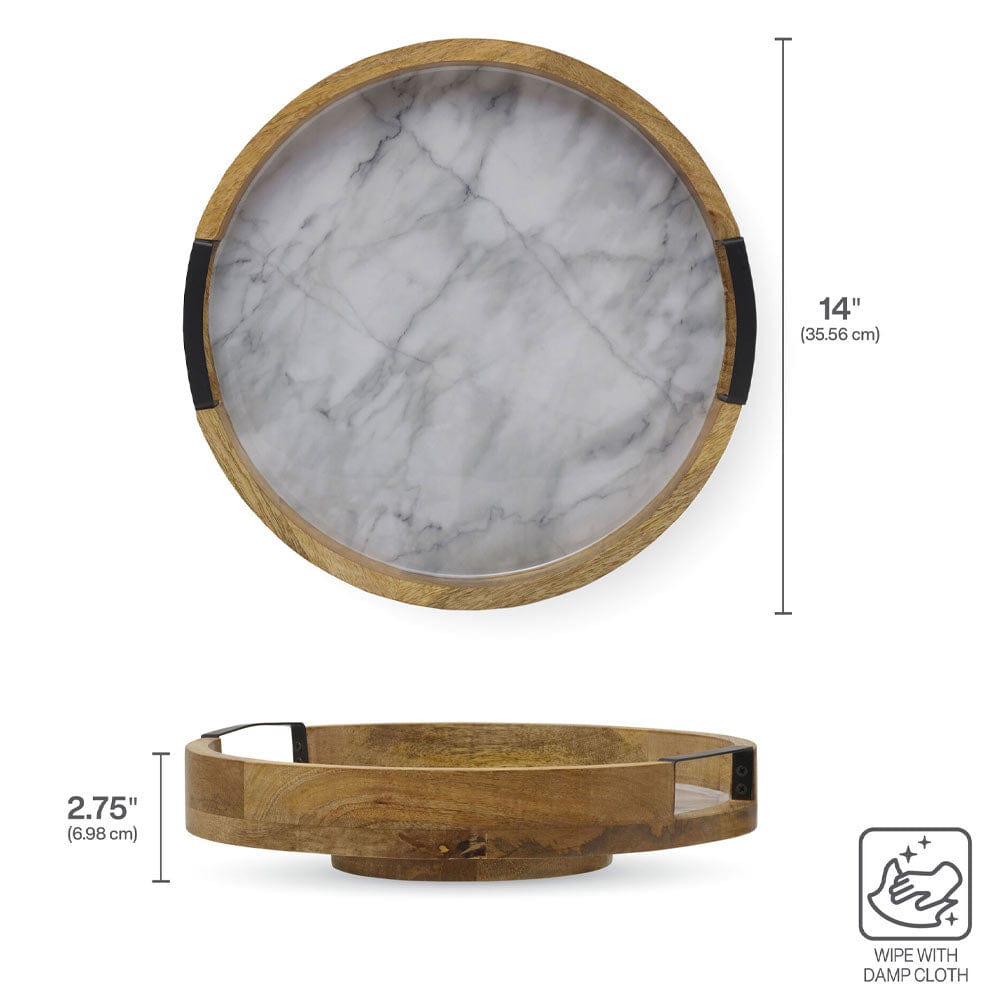 Marble Design Lazy Susan Serve Tray