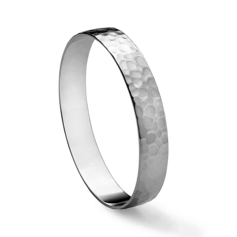 Old Master Sterling Hammer Bangle Bracelet, Large