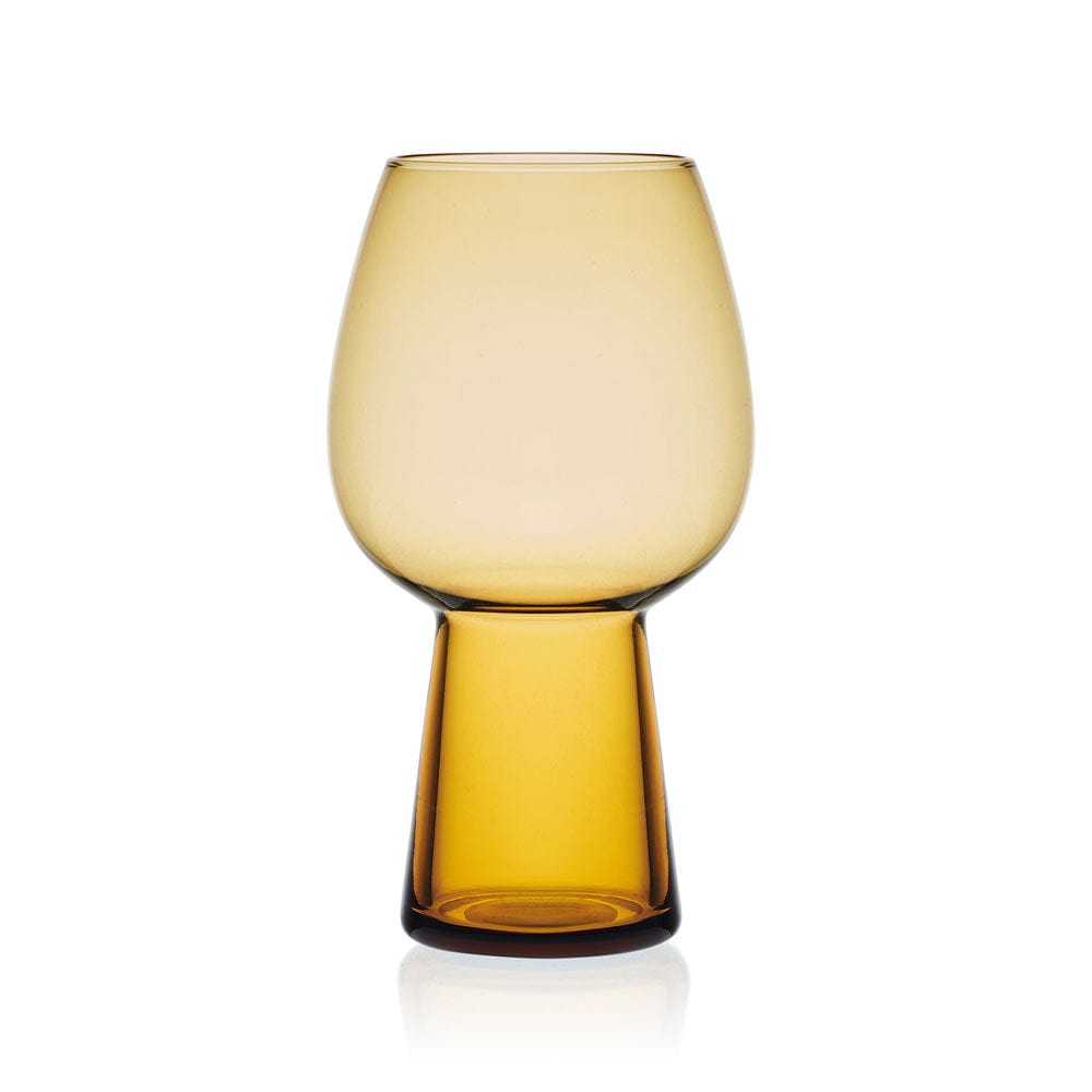 Phoebe Amber Set of 4 Goblet Beverage Glasses