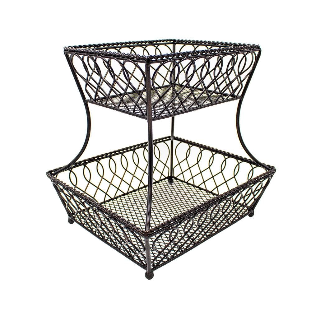 Loop Lattice 2 Tier Rectangular Fruit Storage Basket