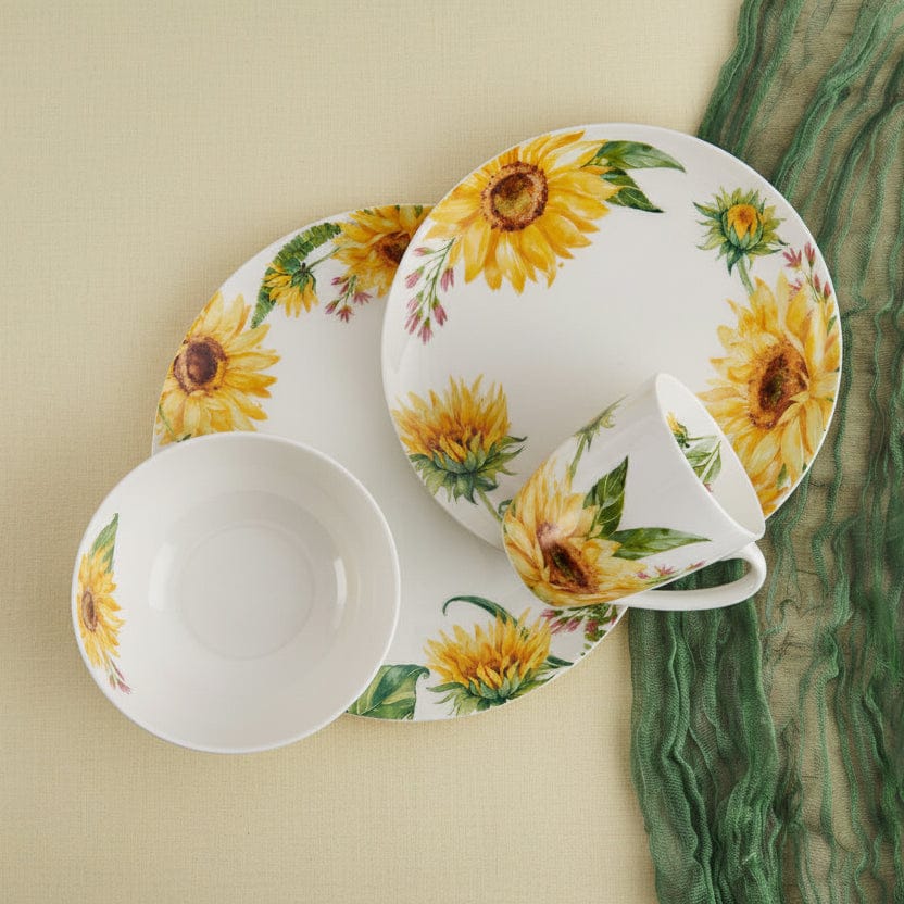 Sunflower 16 Piece Dinnerware Set, Service for 4