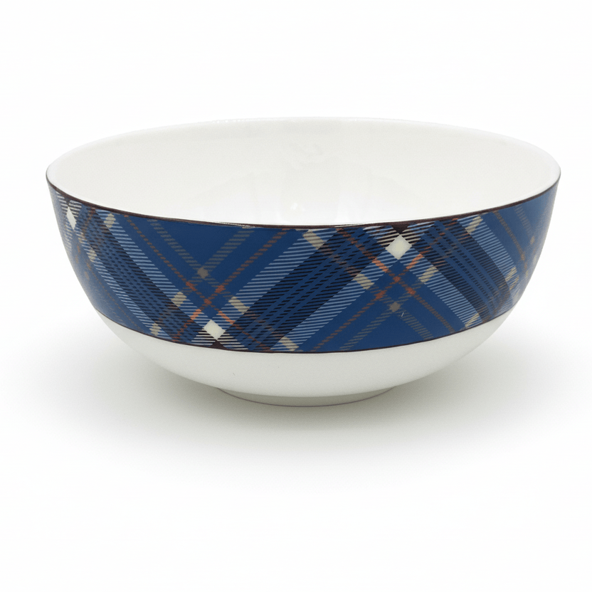 Tartan Blue Soup Cereal Bowl