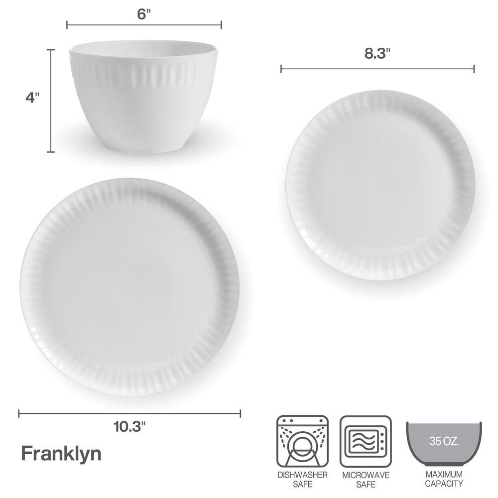 Franklyn 12 Piece Dinnerware Set, Service for 4