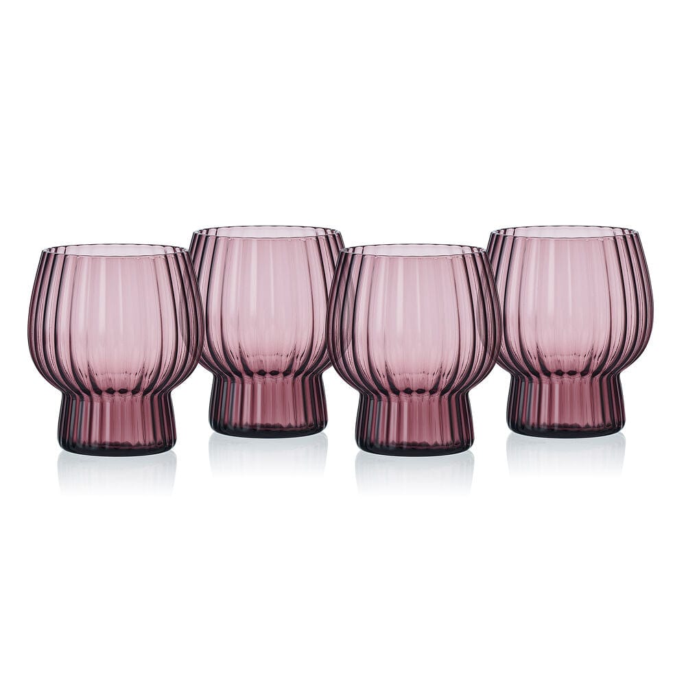 Phoebe Optic Lilac Set of 4 Double Old Fashioned Glasses