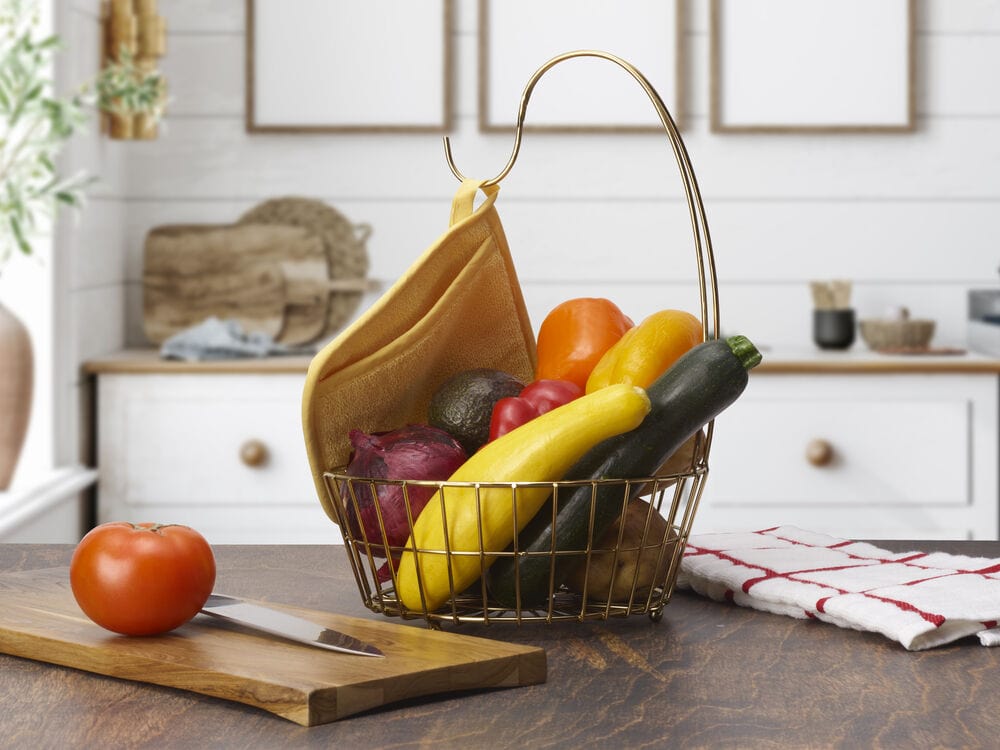 Geneva Gold Fruit Storage Basket with Banana Hook